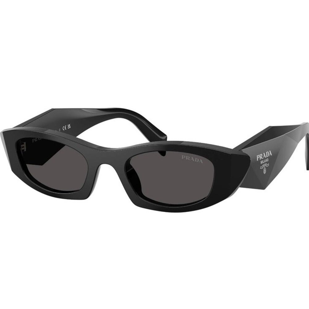 PRADA PR B16S 16K08Z Black Silver Logo Dark Grey Bold Sunglasses AUTHENTIC